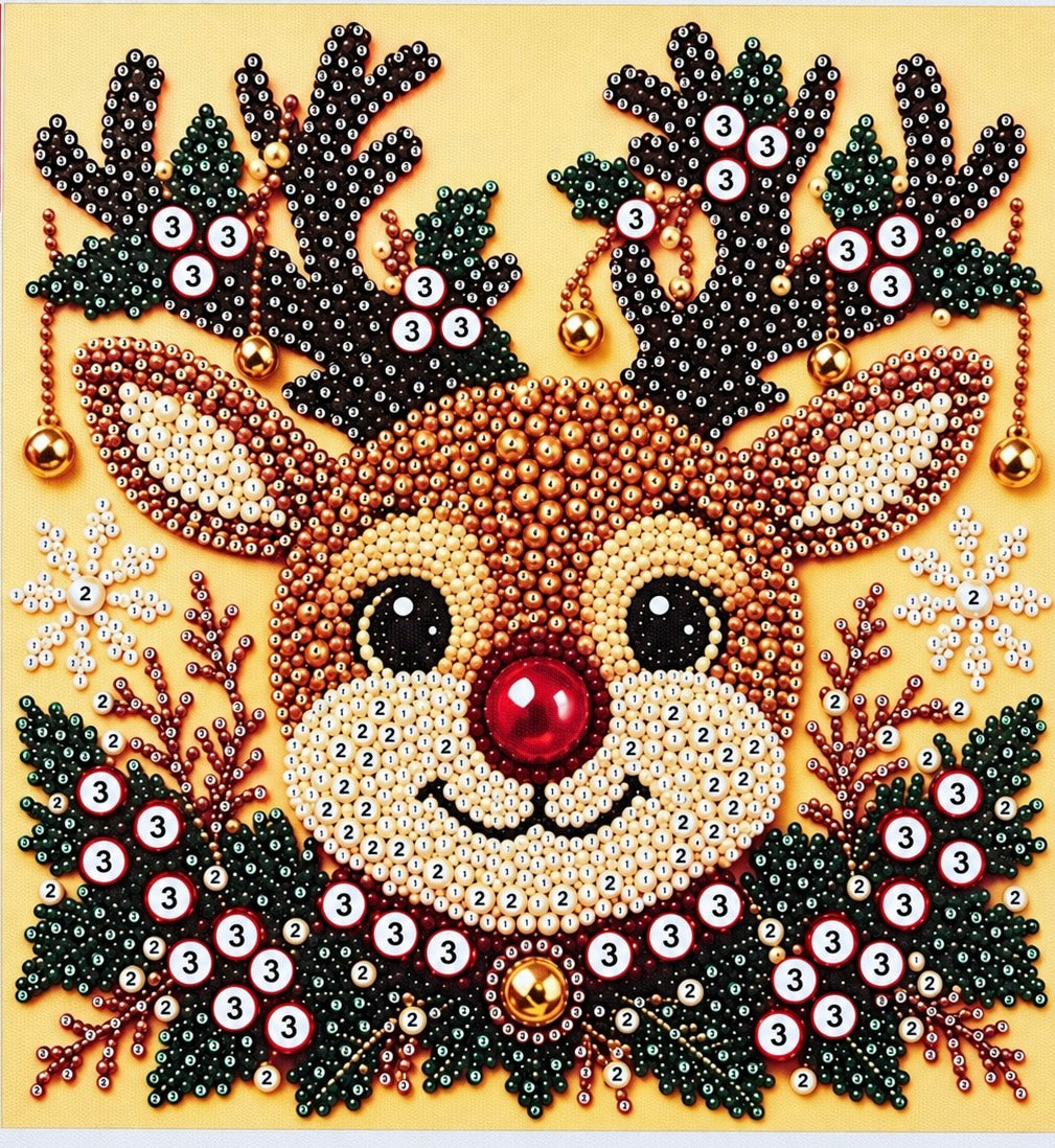 Rudolph’s Christmas Glow Pearl-by-Number Kit