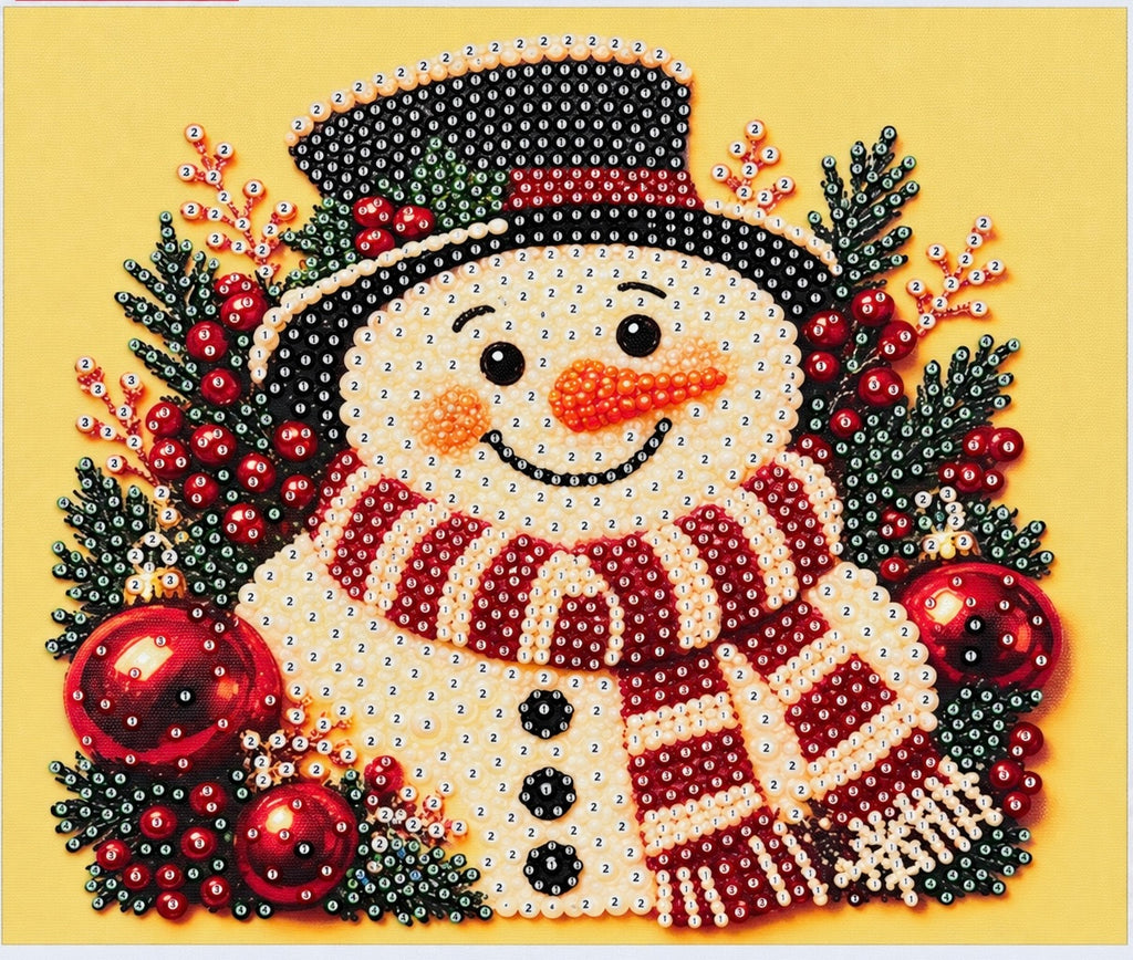Merry & Bright Snowman Pearl-by-Number Kit