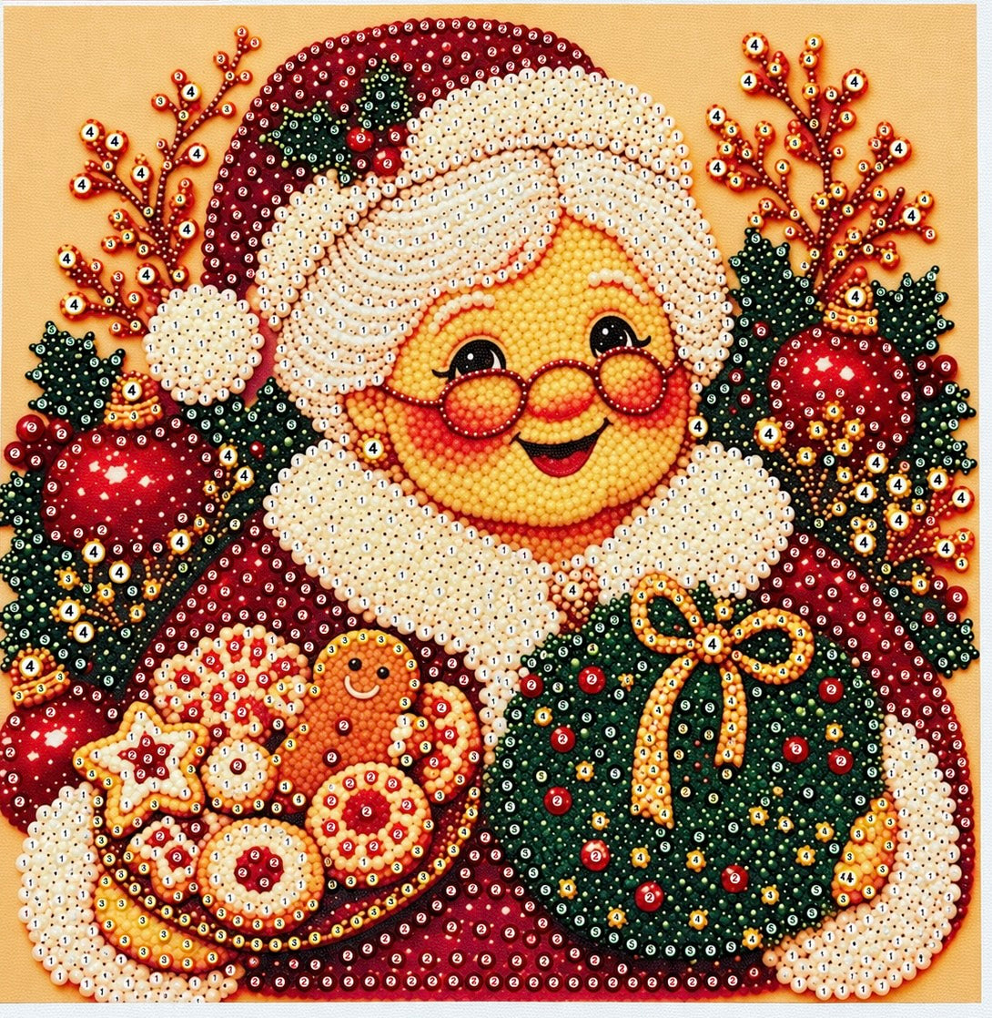 Mrs. Claus Christmas Cheer Pearl-by-Number Kit