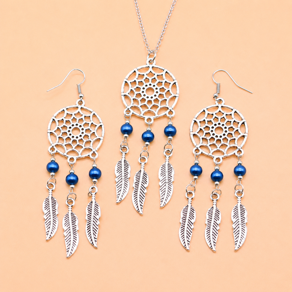 Dreamcatcher Feather Jewelry Set