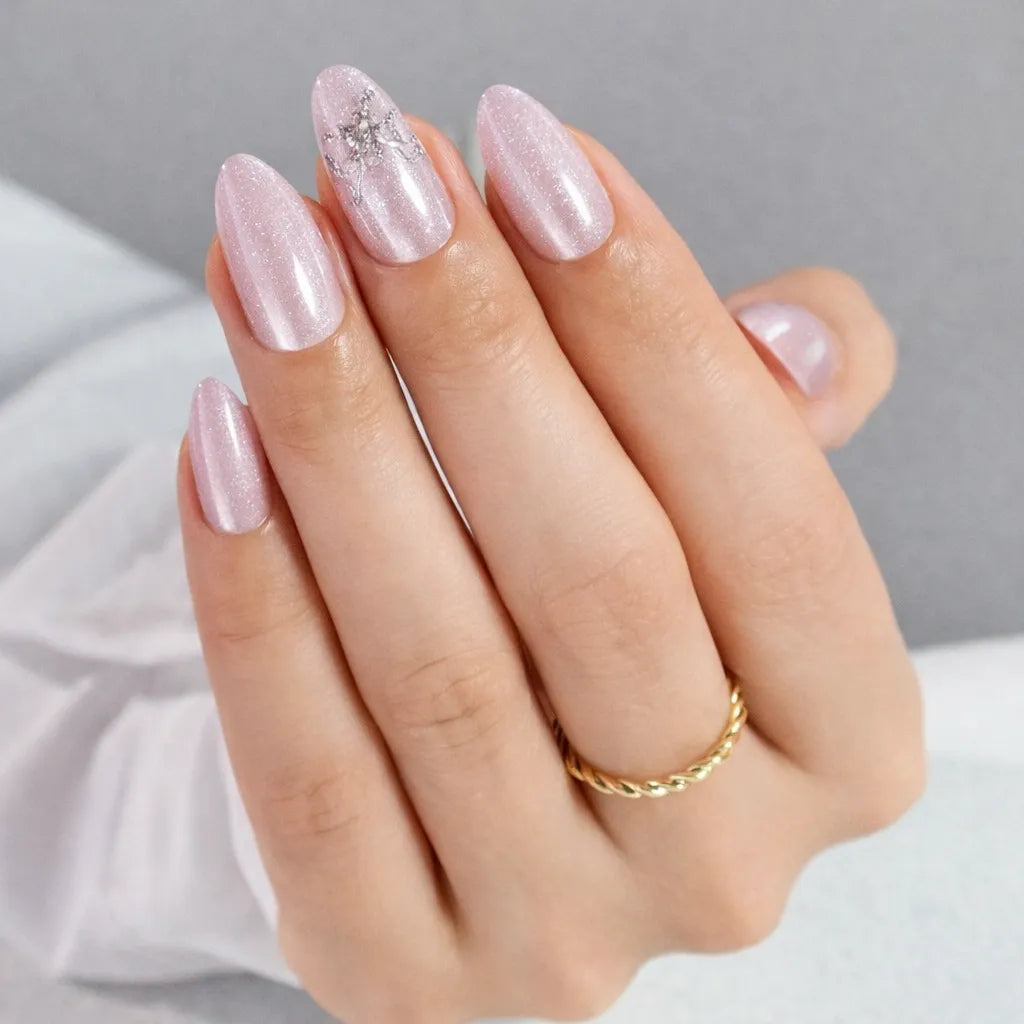 Iridescent Baby Pink Nails